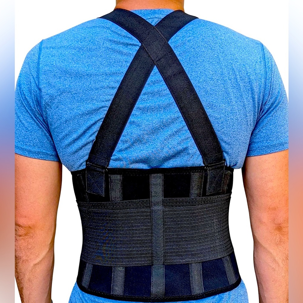 Lower Back Brace with Suspenders | Support Belt for Men & Women SZ 4XL